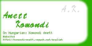 anett komondi business card